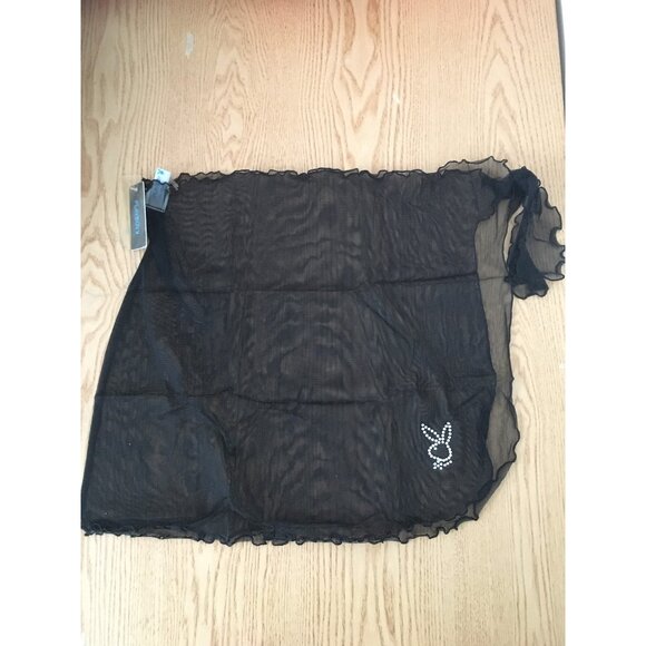 New Women’s Vintage Playboy Sarong Cover-Up with Rhinestones Black Large/XLarge - Picture 1 of 5